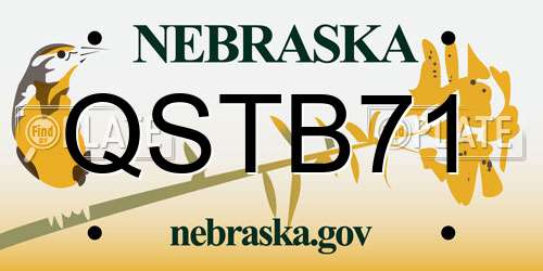 QSTB71 Nebraska License Plate
