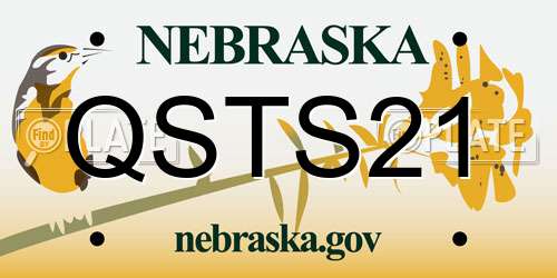 QSTS21 Nebraska License Plate
