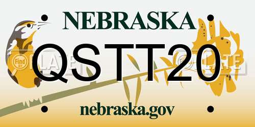 QSTT20 Nebraska License Plate