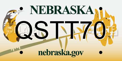QSTT70 Nebraska License Plate