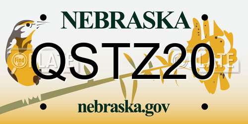 QSTZ20 Nebraska License Plate