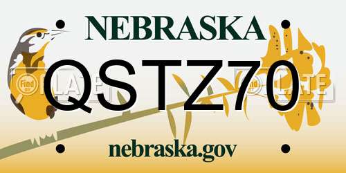 QSTZ70 Nebraska License Plate