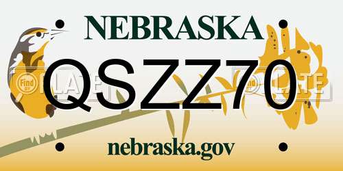 QSZZ70 Nebraska License Plate