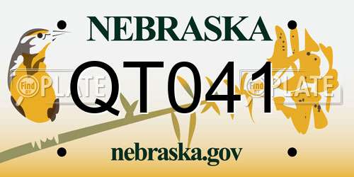QT041 Nebraska License Plate