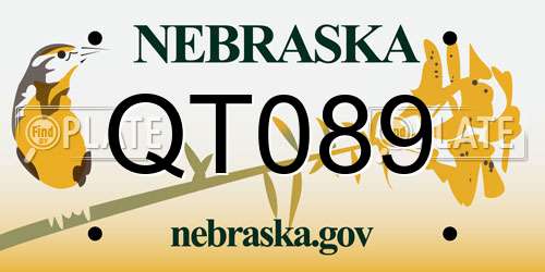 QT089 Nebraska License Plate