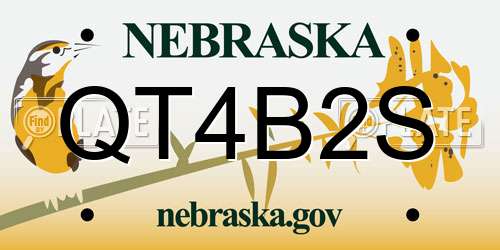 QT4B2S Nebraska License Plate