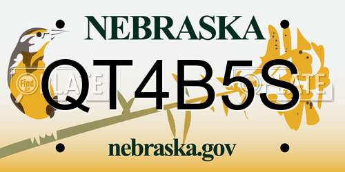QT4B5S Nebraska License Plate