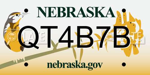 QT4B7B Nebraska License Plate