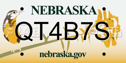 QT4B7S Nebraska License Plate