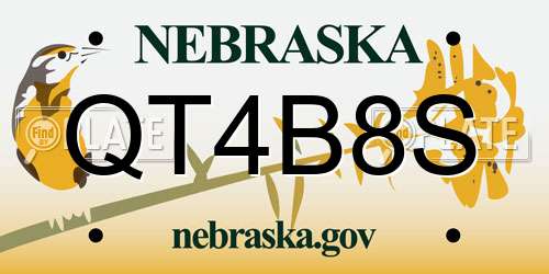 QT4B8S Nebraska License Plate
