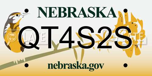 QT4S2S Nebraska License Plate