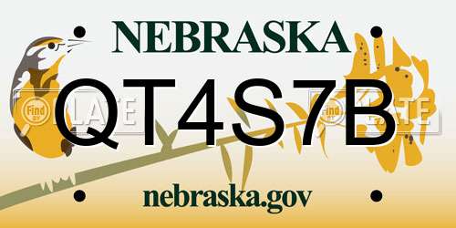 QT4S7B Nebraska License Plate