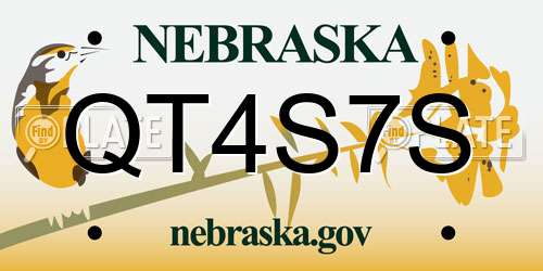 QT4S7S Nebraska License Plate