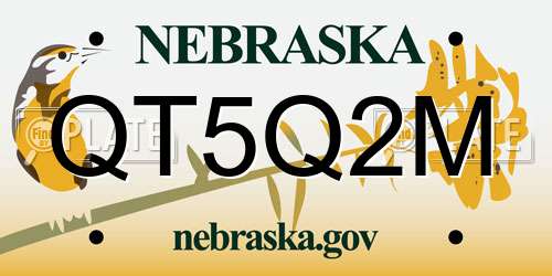 QT5Q2M Nebraska License Plate