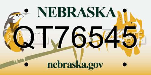 QT76545 Nebraska License Plate