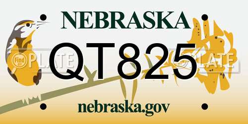 QT825 Nebraska License Plate