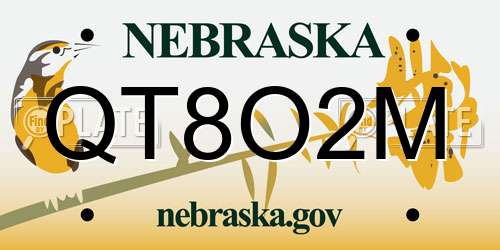 QT8O2M Nebraska License Plate