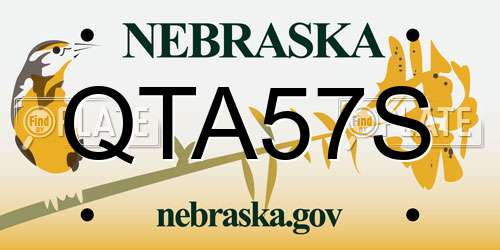 QTA57S Nebraska License Plate