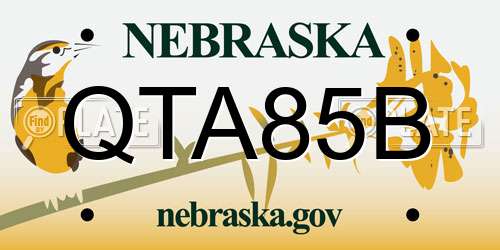 QTA85B Nebraska License Plate