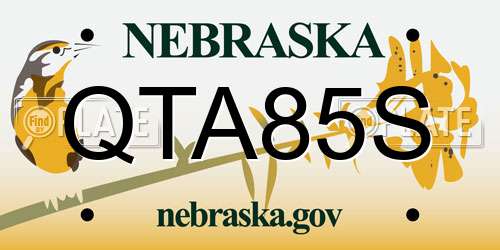 QTA85S Nebraska License Plate