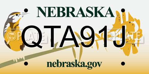 QTA91J Nebraska License Plate