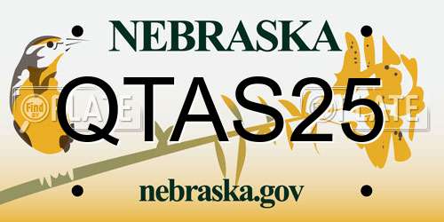 QTAS25 Nebraska License Plate