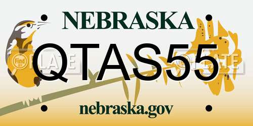 QTAS55 Nebraska License Plate