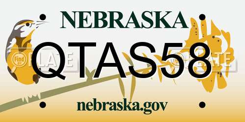 QTAS58 Nebraska License Plate