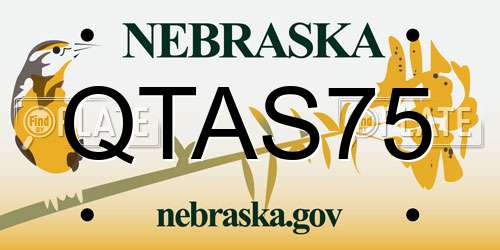 QTAS75 Nebraska License Plate