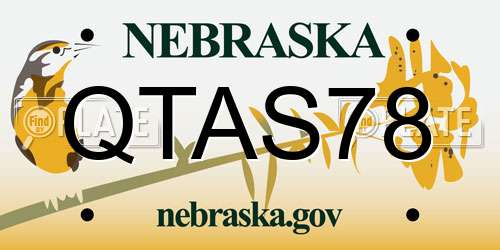 QTAS78 Nebraska License Plate
