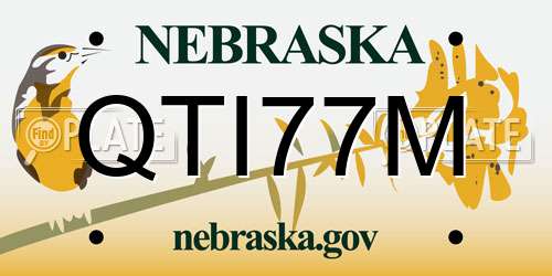 QTI77M Nebraska License Plate