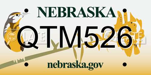 QTM526 Nebraska License Plate