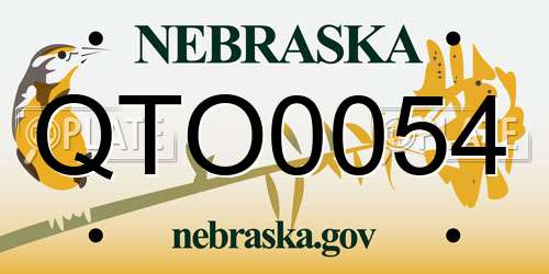 QTO0054 Nebraska License Plate