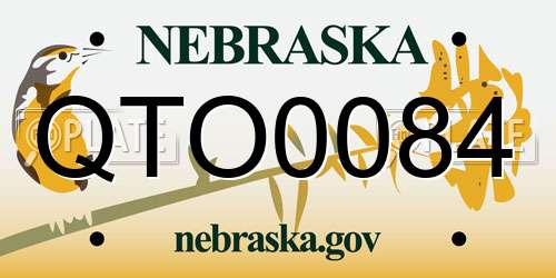 QTO0084 Nebraska License Plate