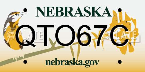 QTO67C Nebraska License Plate