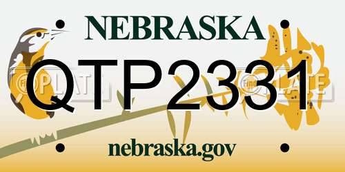 QTP2331 Nebraska License Plate