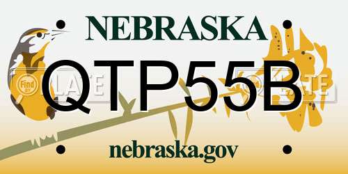 QTP55B Nebraska License Plate