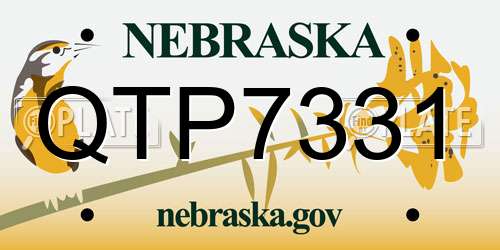 QTP7331 Nebraska License Plate
