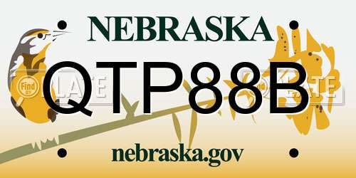 QTP88B Nebraska License Plate