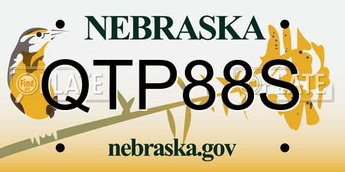 QTP88S Nebraska License Plate