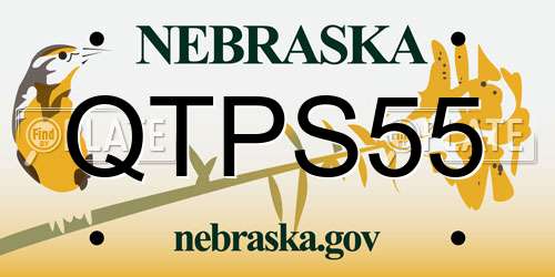 QTPS55 Nebraska License Plate