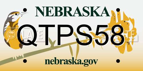 QTPS58 Nebraska License Plate