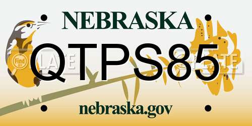 QTPS85 Nebraska License Plate
