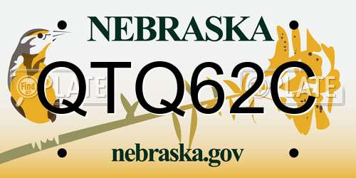 QTQ62C Nebraska License Plate