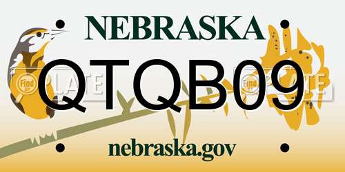 QTQB09 Nebraska License Plate