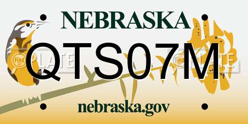 QTS07M Nebraska License Plate