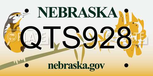 QTS928 Nebraska License Plate