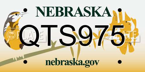 QTS975 Nebraska License Plate