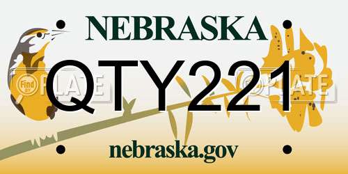 QTY221 Nebraska License Plate