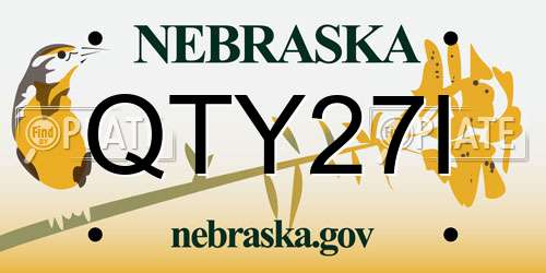 QTY27I Nebraska License Plate